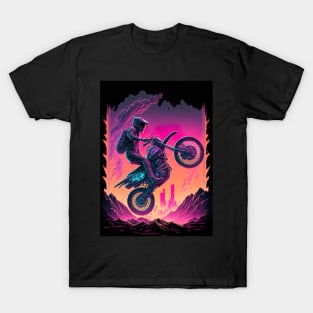 Cyber Future Dirt Bike With Neon Colors T-Shirt